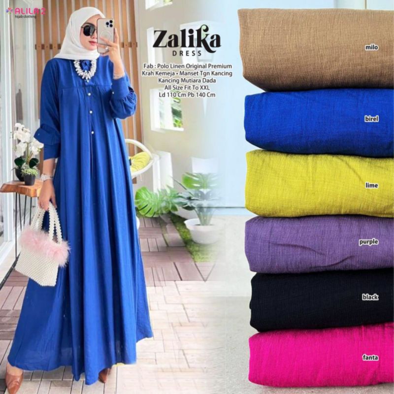 ZALIKA DRESS ORI ALILA | Polo Linen Original Premium