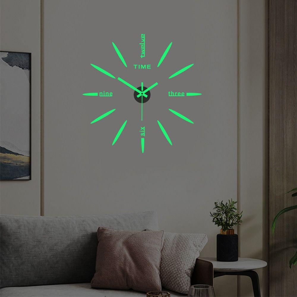 Populer Jam Dinding DIY 3D Gaya Modern Dekorasi Rumah Perekat Diri Stiker Quartz Senyap