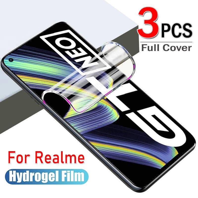 3pcs Film Perlindungan Untuk OPPO Realme GT2 Pro GT Master Neo 2 3 3T Pelindung Layar Untuk OPPO Realme Q3 Q5 Pro Q5i Q3S Q3T Q5i Narzo 30 50 Pro 50A 50i Prime Hydrogel Film
