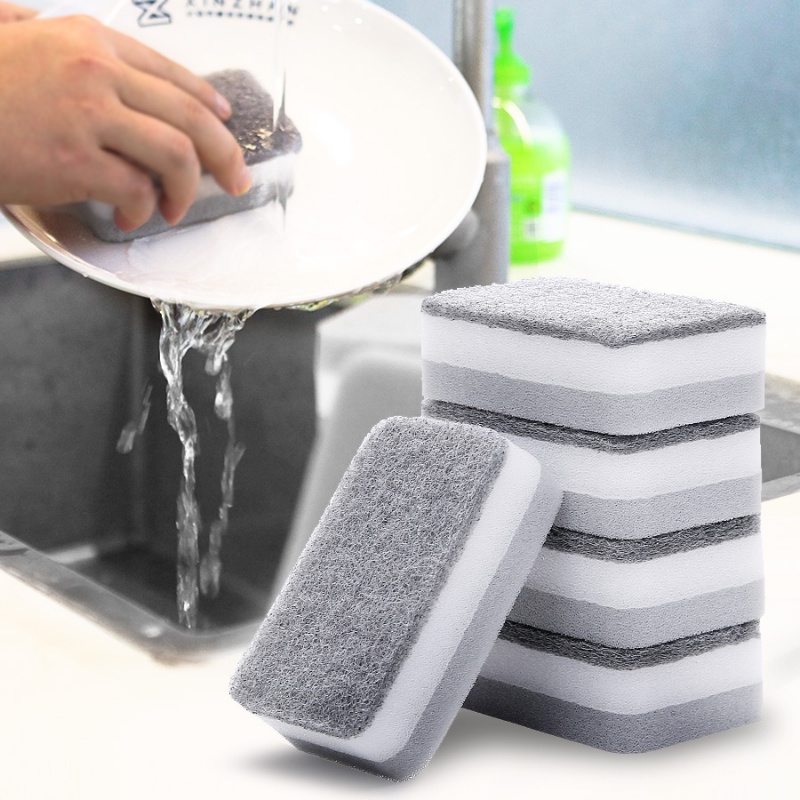 [Harga Grosir] [Unggulan] Spons Pembersih Dua Sisi Serbaguna Rumah Tangga Scouring Pads Cuci Piring Magic Nano Sponge Eraser Dish Panci Wajan Cleaning Wash Cloth