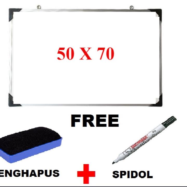

IAN962 Papan Tulis Belajar White Board Ukuran 50 x 70 dan papan 60 x80 Free Spidol Dan Penghapus ( COD ) ++