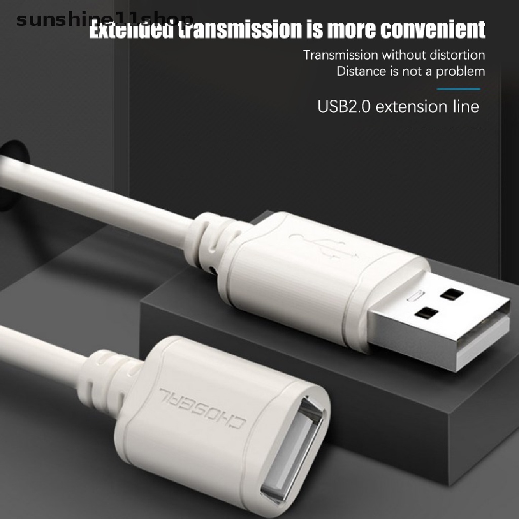 Sho Kabel Ekstensi USB2.0 Male to Female Extender Kabel Data USB Kecepatan Tinggi Untuk PC N