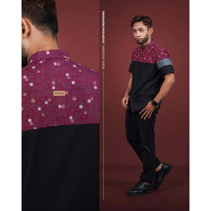 Koko Modern Fadkhera Baju Koko Kemeja Kerja Kemeja Santri