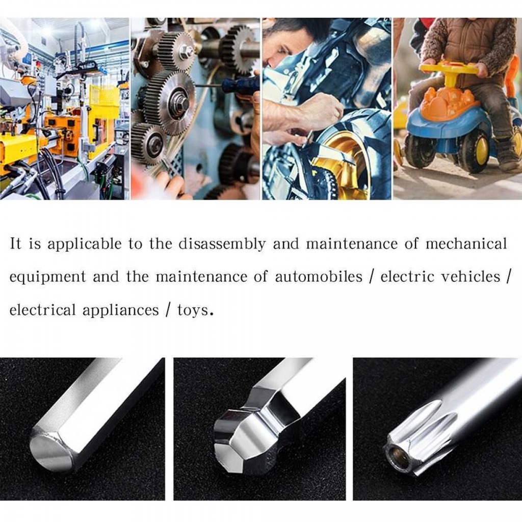 Kunci L Set Hex Key Wrench Metal Hexagonal Screwdriver 9 PCS