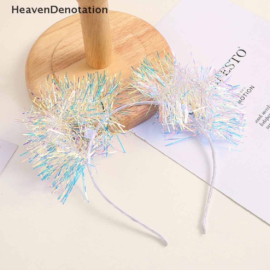 [HeavenDenotation] Sederhana Aksesoris Rambut Wanita Siswa Mencuci Rambut Wajah Hairband Plastik Bersinar Bentuk Pompom Bando Warna-Warni Rambut Hoop HDV