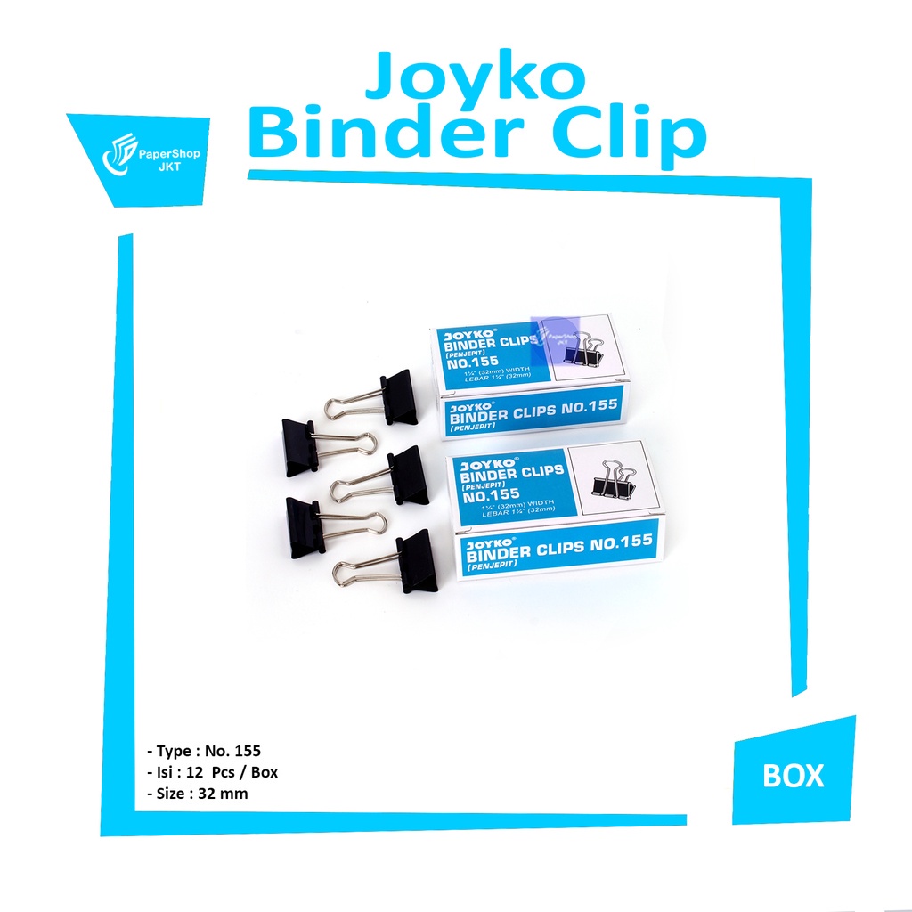 

JOYKO - Binder Clip No. 155 - Penjepit 32 mm - Pack