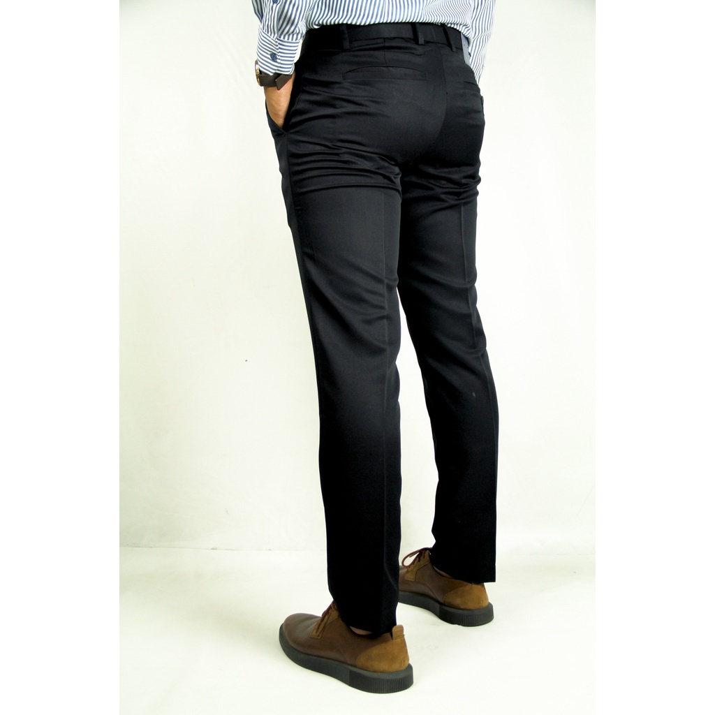 Celana Pria Formal STANLEY ADAMS Hitam Slim Fit | Black Code (C1) | Celana Jass | Celana Original 100%