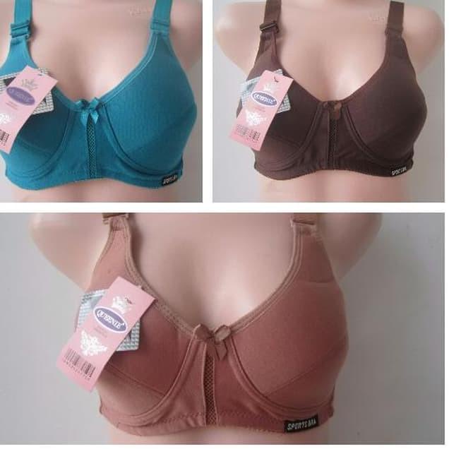Mau Hemat Uk (40 42 44) Bra / BH Wanita Tanpa Kawat Ukuran Besar Queenie Jumbo Big Size COD - Amarel