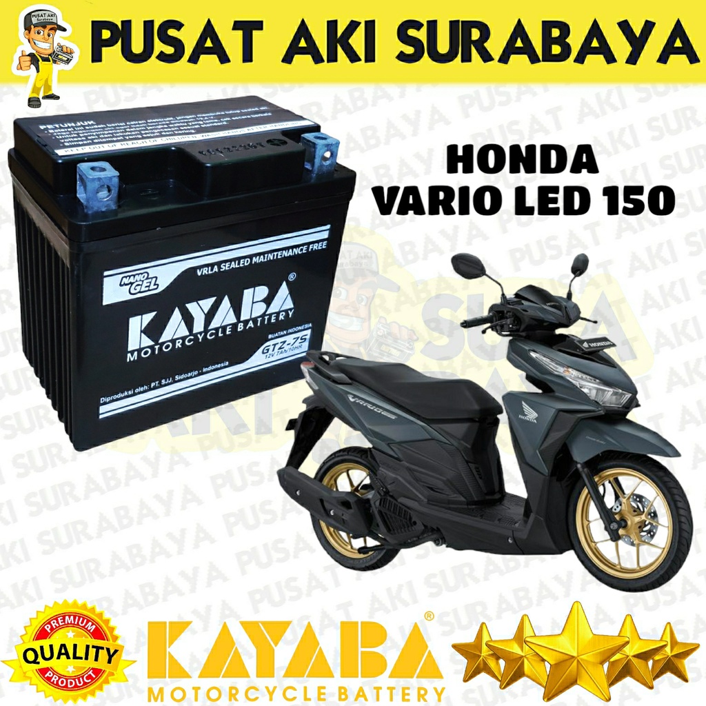 MURAH BERKUALITAS KAYABA GTZ7S 7 AMPER ACCU KERING MOTOR HONDA VARIO 150 VARIO 125 SONIC PCX ADV SCOOPY SATRIA FU  MTZ6S YTZ6V GTZ6V