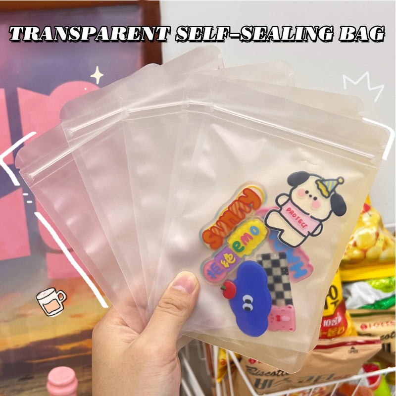 10 Pcs Self Sealing PET Frosted Bags Jewelry Zipper Lock Bag Menebal Kemasan Perhiasan Reclosable Makanan Ringan Alat Tulis Kantong Penyimpanan Kartu