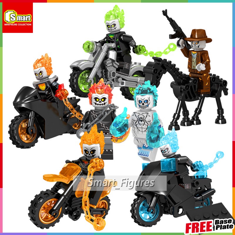 Ghost Rider Red Hood Minifigures Ghost Panther Marvel Blok Bangunan Angka Mini Hadiah Ulang Tahun Rakitan Mainan