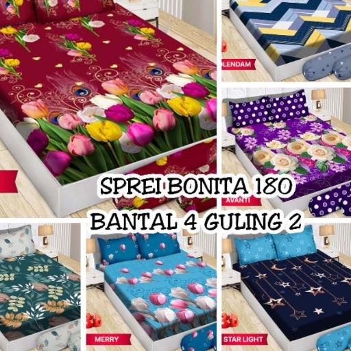 ☀ NEW SPREI BONITA  BANTAL 4 GULING 2 ❉