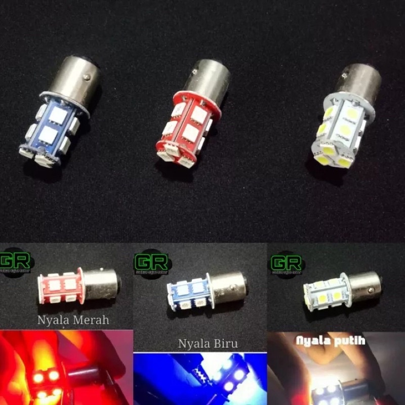 New Lampu Stop Rem Belakang 13Led Kedip Model Jagung Arus Dc 13 mata led Universal Semua Motor Bisa 