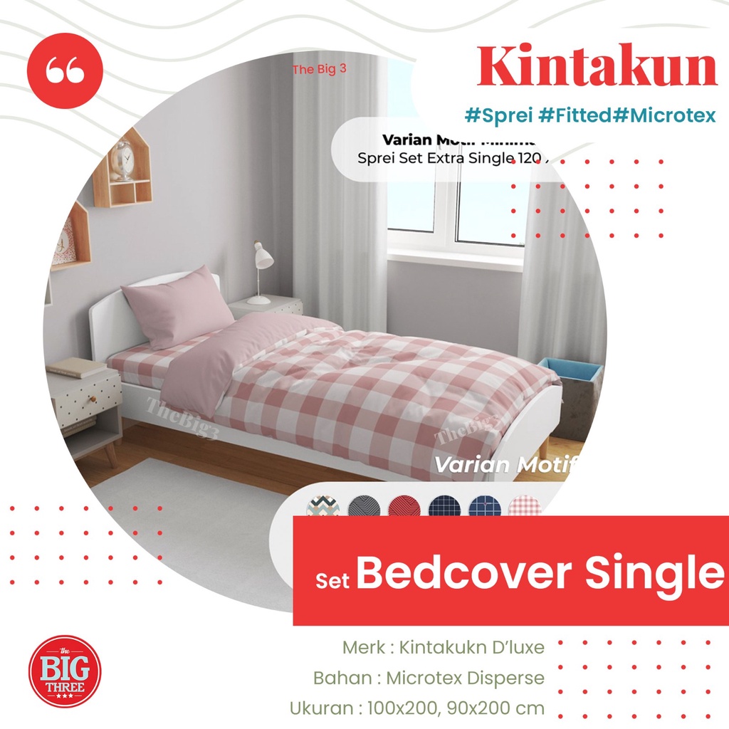 BEDCOVER + SPREI KINTAKUN 100x200 / 90x200 cm motif Amina Amerta Radinka Thania Shakila Candramawa Citra Gista Janitra Kartika Lavana Marma Rahajeng Wira Wiyata - SINGLE 100 90 BC TBT