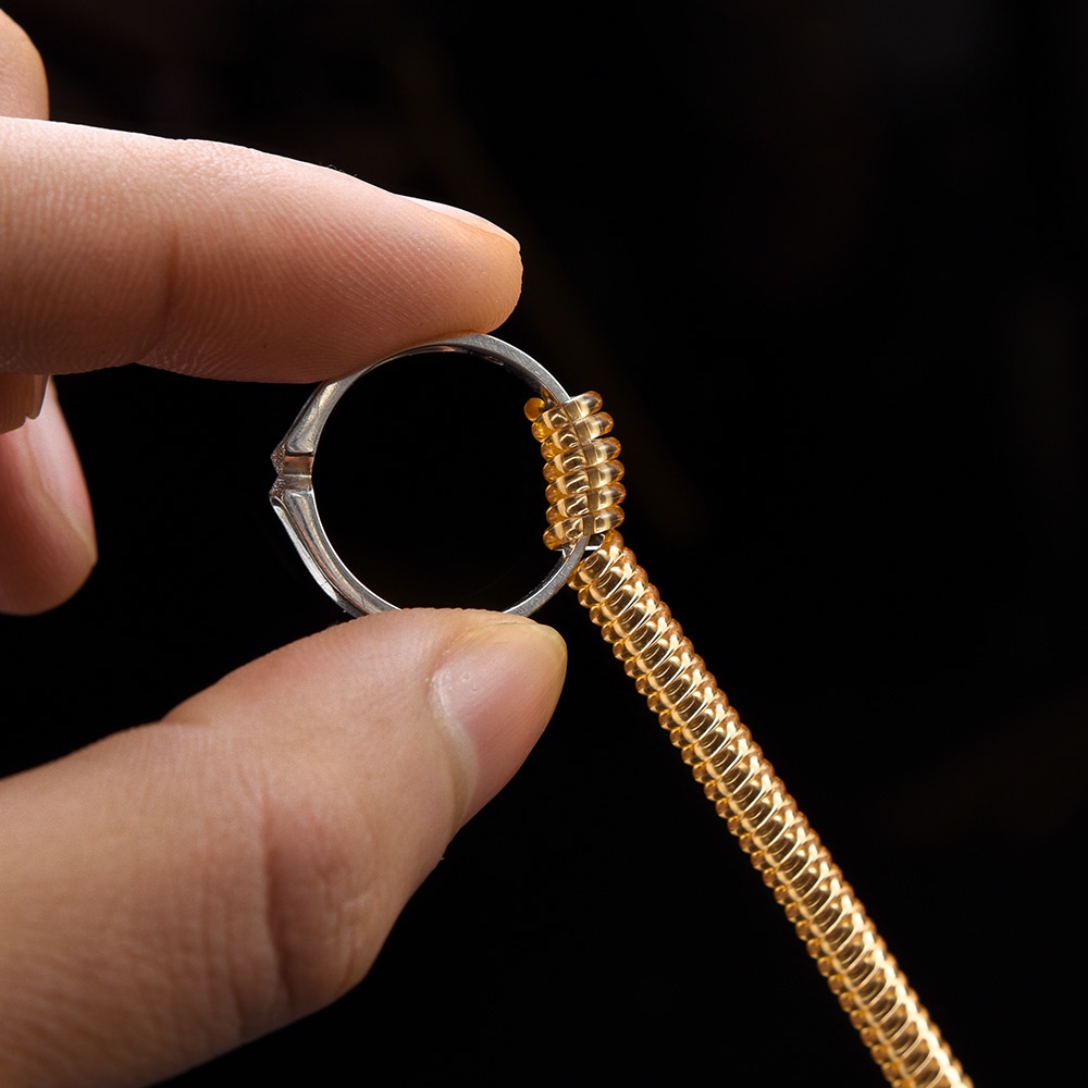 Adjuster Ukuran Cincin Bening Untuk Cincin Longgar Invisible Jewelry Tools Spiral Based Ring Sizer Gold Ring Sizer Resizer