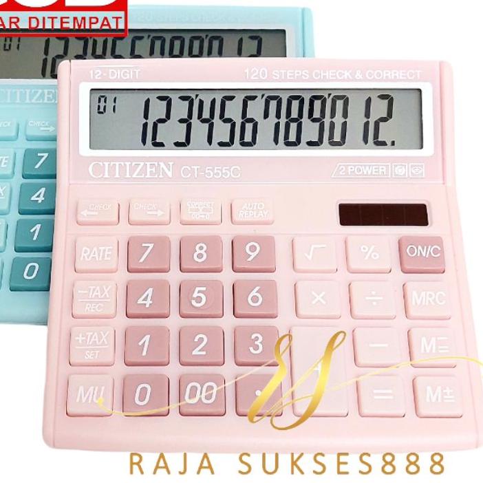 

12.12 BRANDS FESTIVAL Calculator Citizen CT 555 Warna Pastel Kalkulator CITIZEN 555N 555 N 12 DIGIT CHECK ULANG CHECK CORRECT grosir