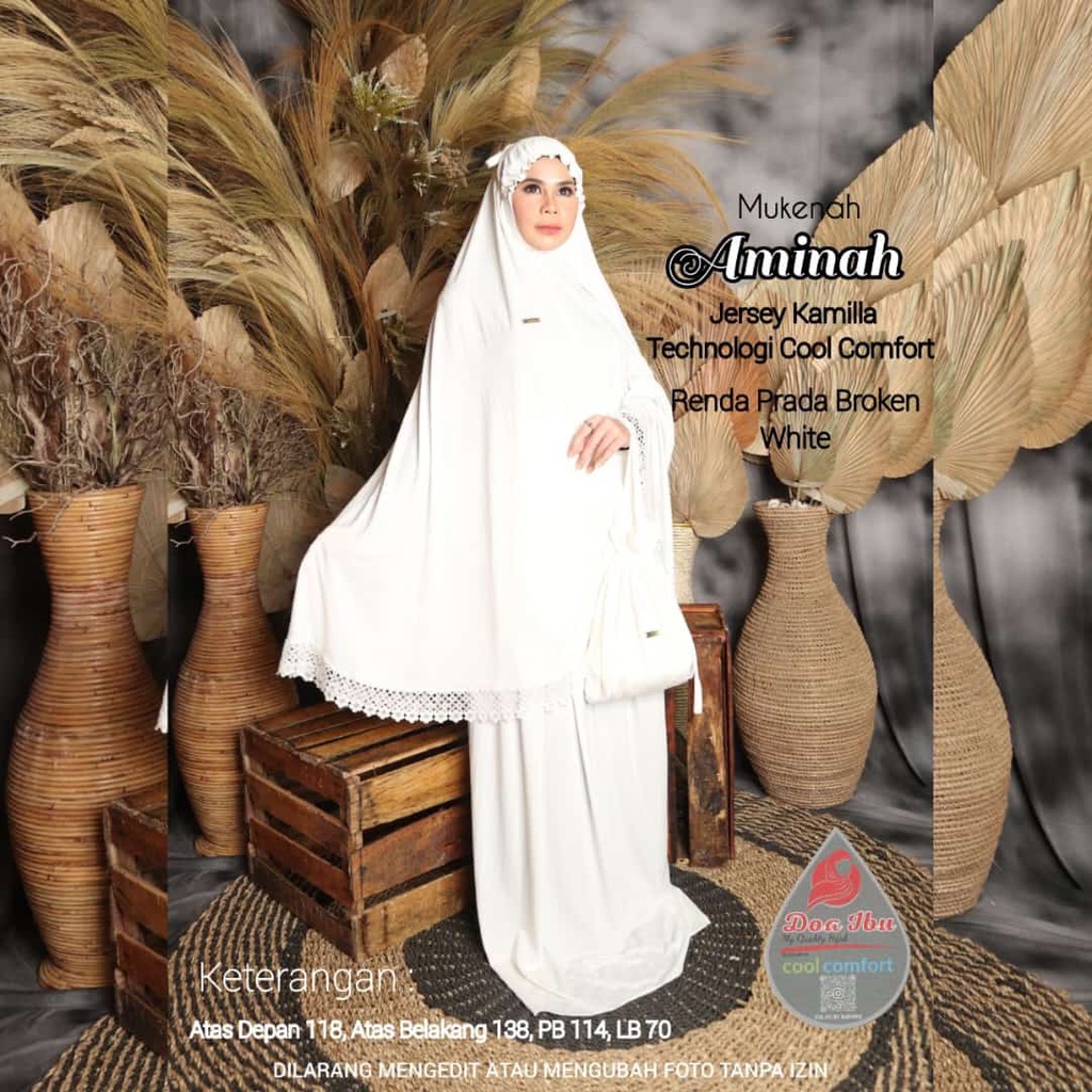 MUKENA AMINA RENDA PRADA JERSEY KAMILIA ORI BY DOA IBU