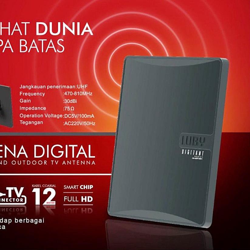 ➺ Antena Digital Luby LB-ANT1001 / Antena Indoor Outdoor Untuk STB Set Top Box TV Digital ➾