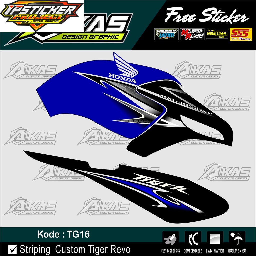 Striping Tiger Variasi PnP Tangki Biru