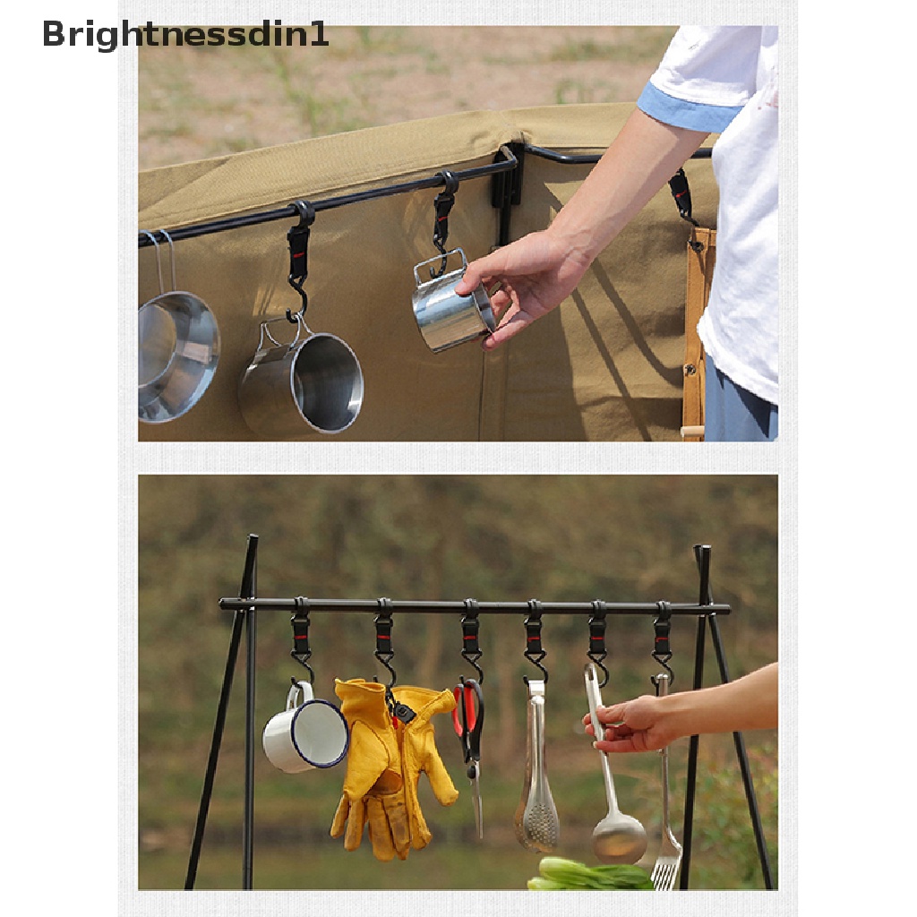 [Brightnessdin1] Aksesori Berkemah Luar Ruangan Tenda Penyimpanan Ponsel Klip Kait Peralatan Butik Gantung
