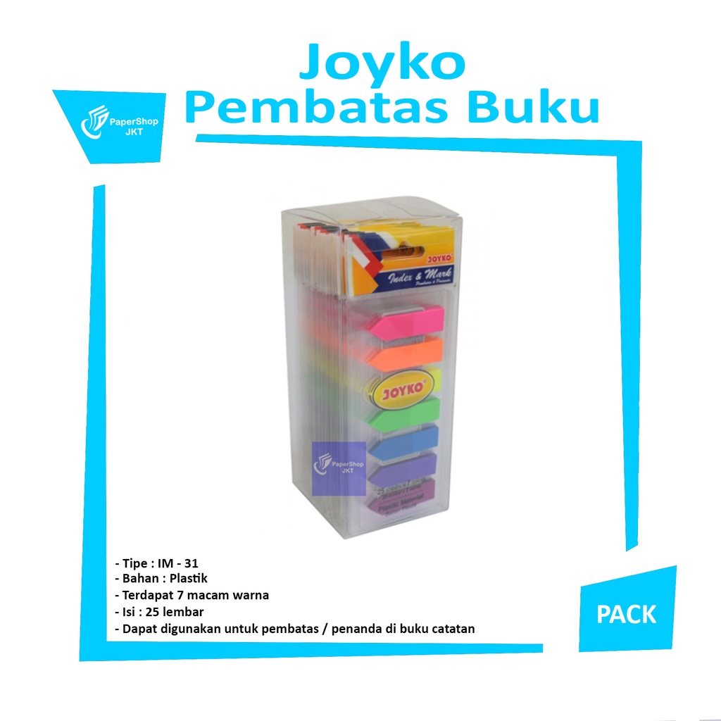 

JOYKO - Pembatas Buku IM-31 Panah Plastik - Pad