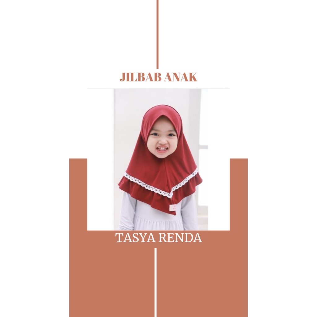 Jilbab Instan Anak Tasya Renda Jersey Premium