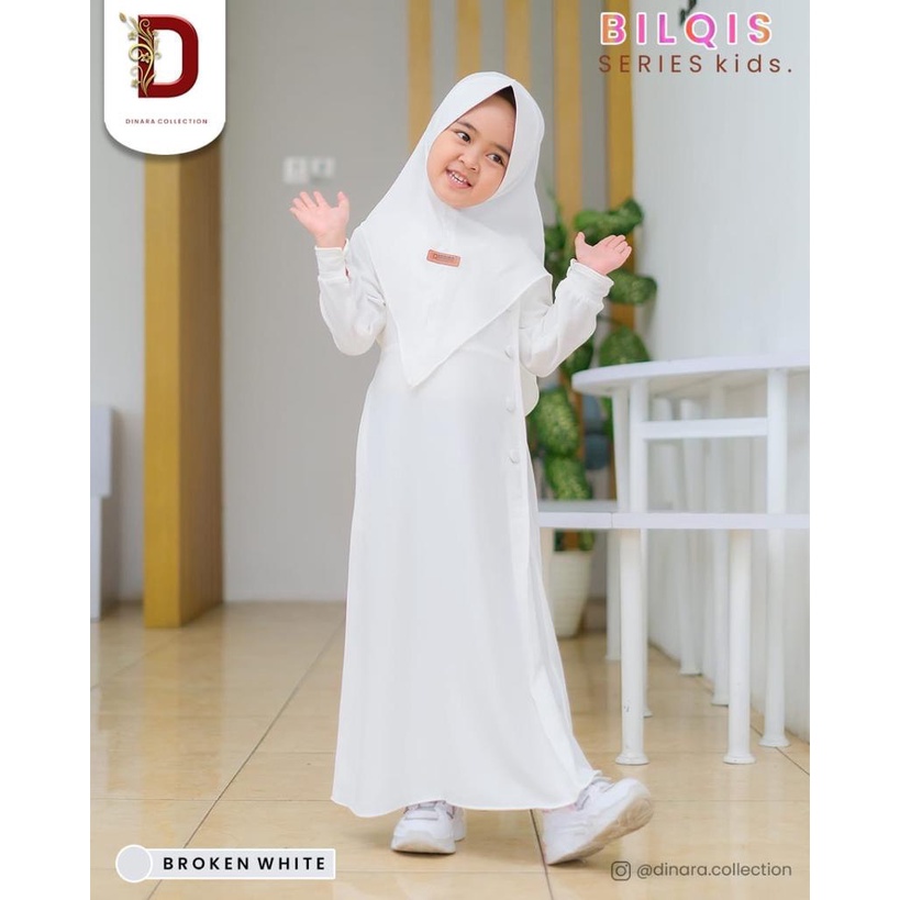 Gamis Putih Anak Set Khimar Bilqis by Dinara