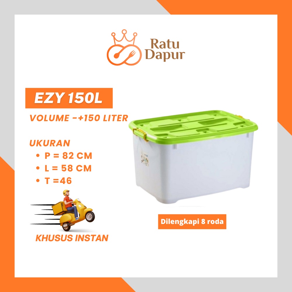 Container Box BESAR Jumbo 150 Liter [2 JAM SAMPAI] Type EZY 150L Multifungsi - Warna Random PENGIRIMAN Khusus Instan