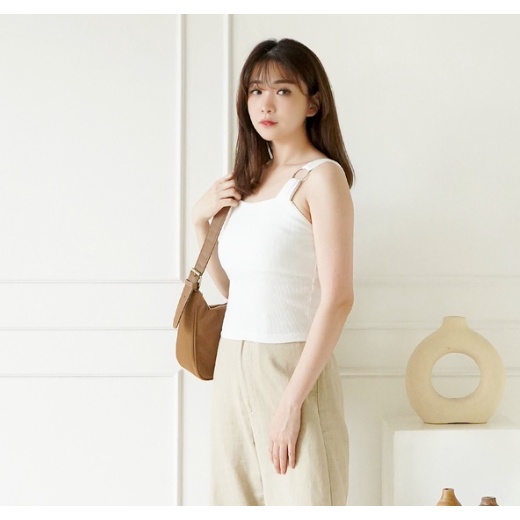 CAVALU Knit Korean Tank Top Crop Top Rajut Square Tank Baju Atasan Wanita 230