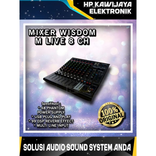 MIXER AUDIO WISDOM M-LIVE 8 CHANNEL MIXER WISDOM M LIVE 8CH