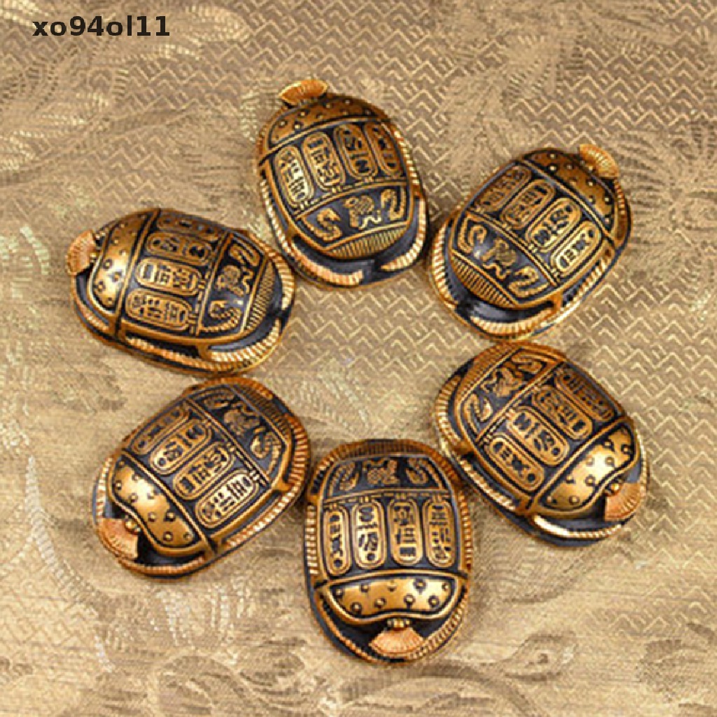 Patung Scarab Amulet Mesir Kuno XO Ornamen Unik Kumbang Scarab Mini OL
