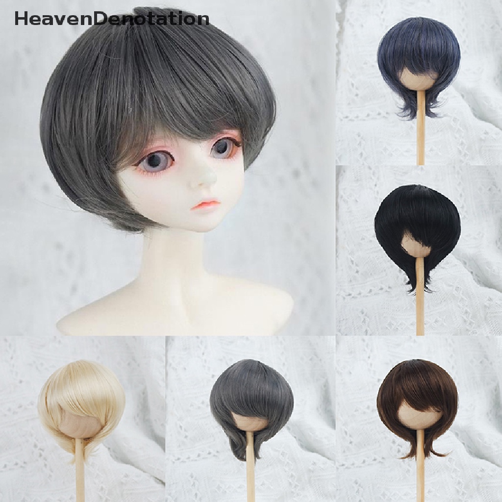 [HeavenDenotation] 1per3boneka Wig Pendek Lurus Rambut Lingkar Kepala 21.5-23cm Aksesoris Boneka HDV