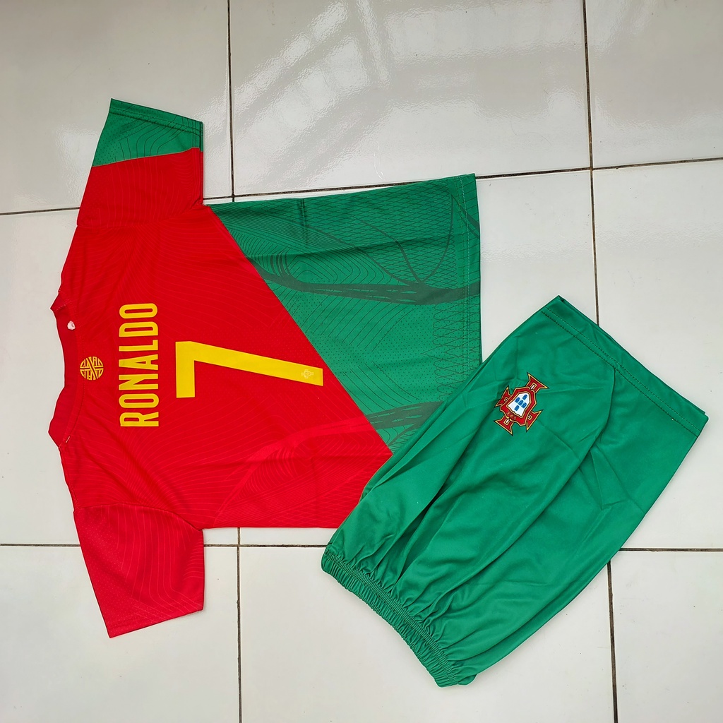 jersey baju bola PIALA DUNIA  anak portugal HOME/setelan baju bolA anak portugal/jersey bola ronaldo portugal