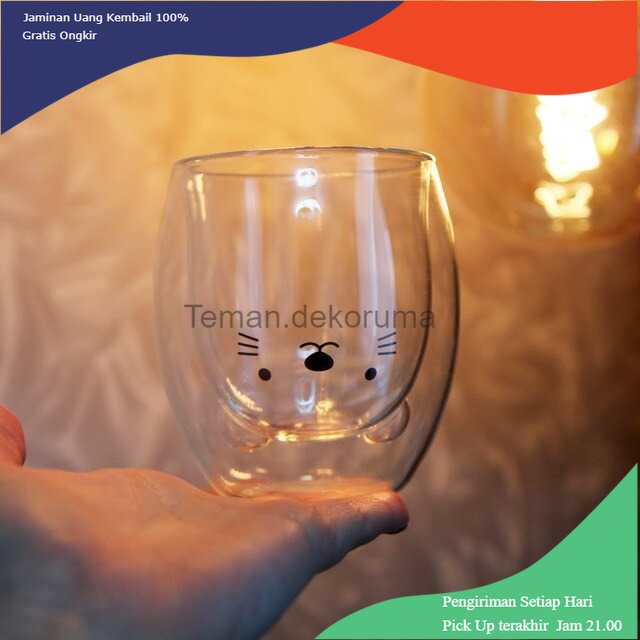 TD - GLS LETUZI Cangkir Kopi Anti Panas Doublewall Glass 250ml