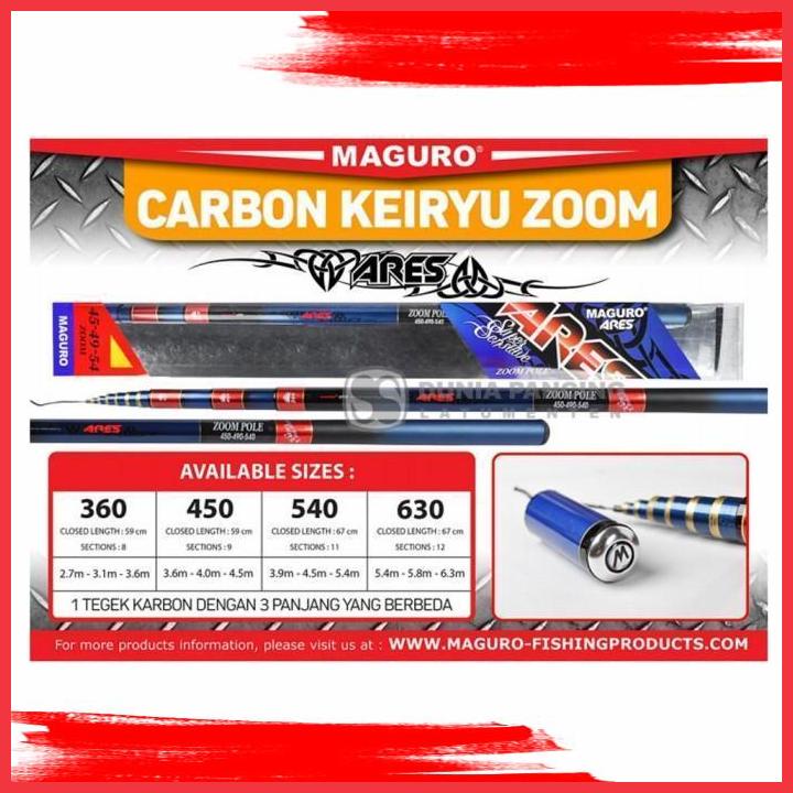 (FSI) Joran Tegek Maguro Ares Zoom Pole Carbon 360 450 540 630 pilih