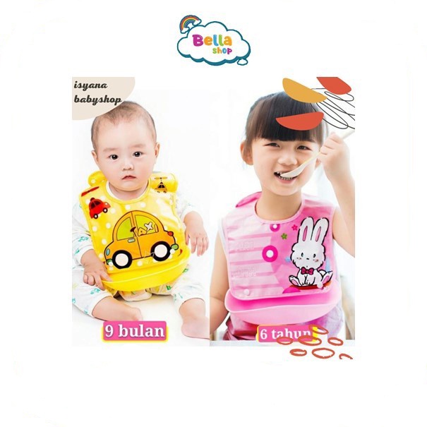 BEBELLE BIB / SLABBER SILIKON PLASTIK / CELEMEK MAKAN WATERPROOF / SLABBER SILIKON BAYI