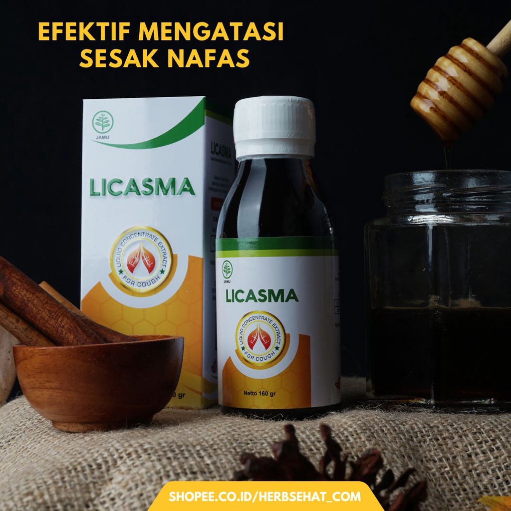 Obat herbal pernapasan terbaik Madu Licasma Original obati atasi sembuhkan asma dan batuk menahun