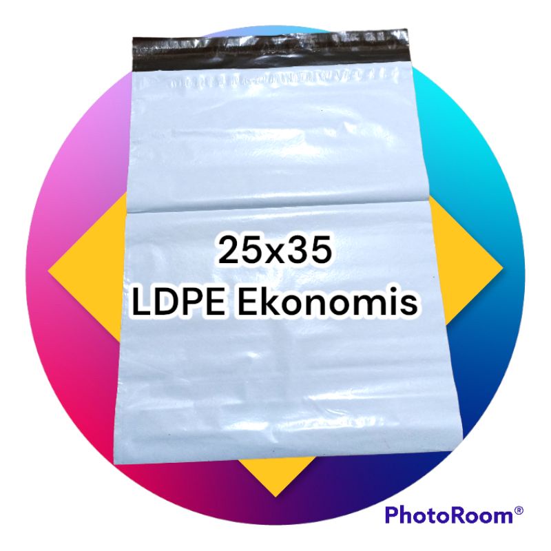 

plastik packing polymailer ekonomis LDPE 25x35 isi +-100 putih
