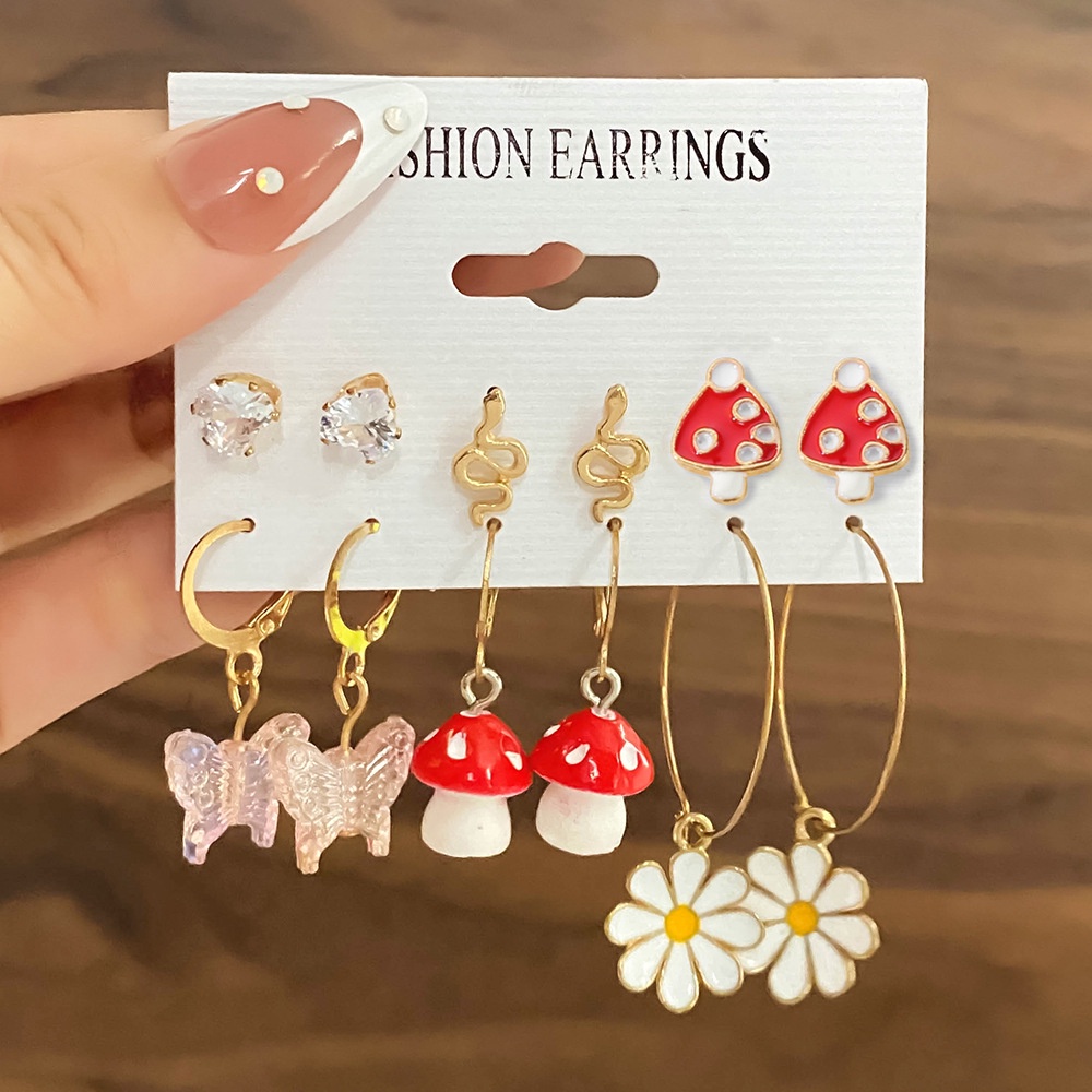 Fashion Anak Yang Indah Baru Jamur Kodok Kupu-Kupu Bebek Resin Anting Tetes Minyak Warna-Warni Akrilik Anting-Anting Untuk Wanita Perempuan