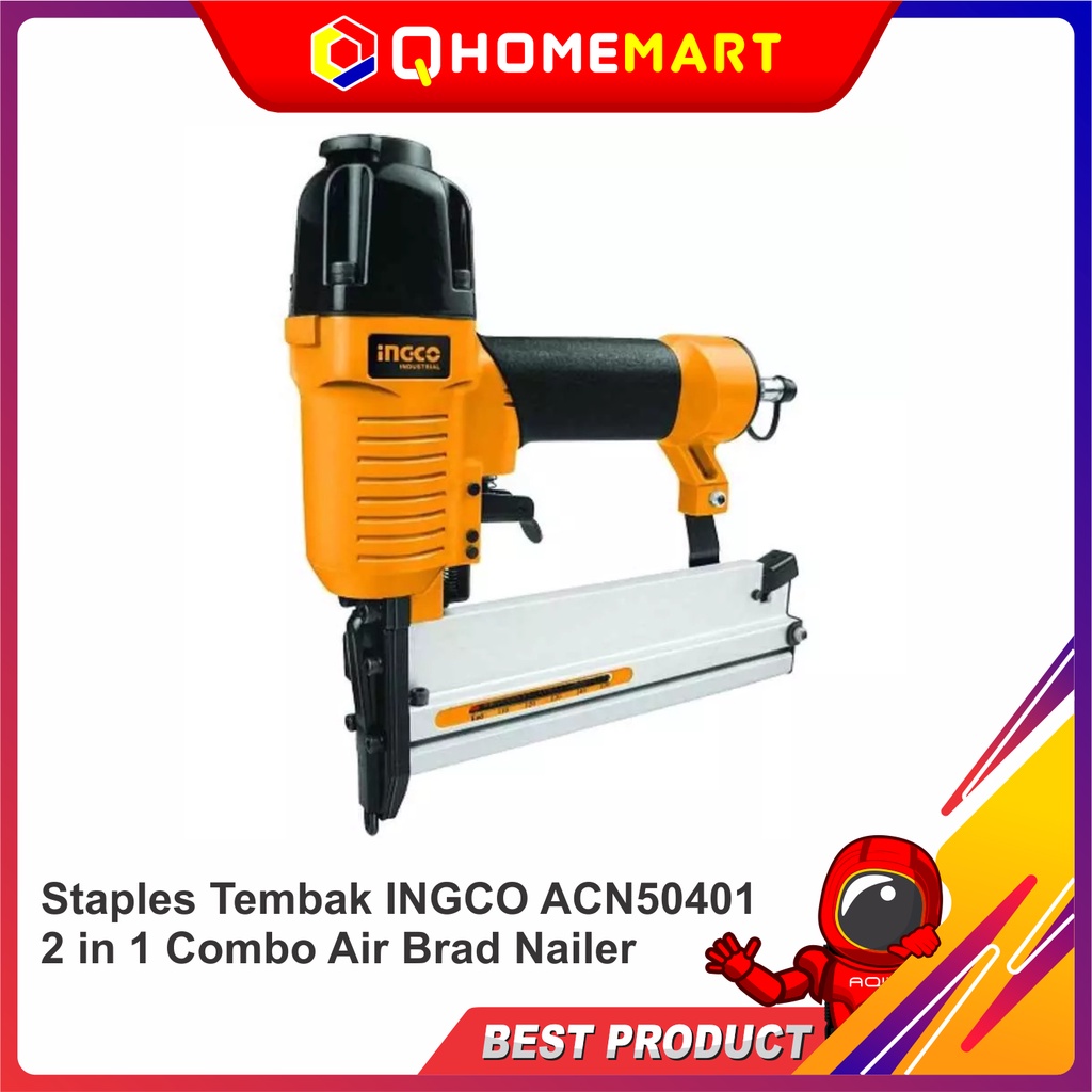 

Staples Tembak INGCO ACN50401 2 in 1 Combo Air Brad Nailer