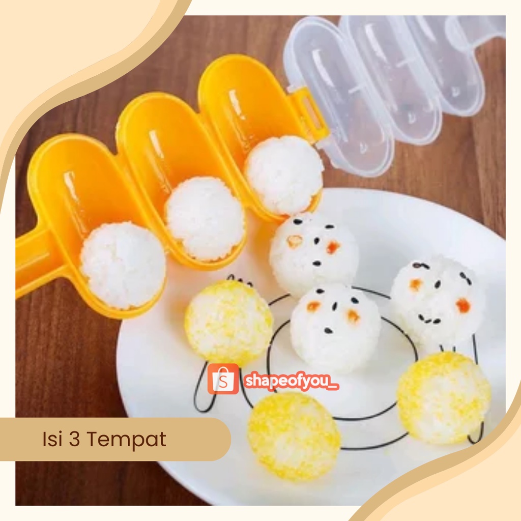 Cetakan Nasi Bento Bola Bulat Gulung Plus Centong Rice Ball Shaker Bento Rice Ball Mold