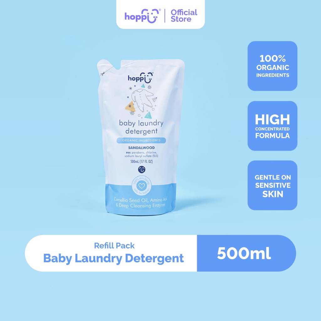 ( OJ ) Refill pack 500ml HOPPI Deterjen Laundry Bayi 100% Organik HB-019