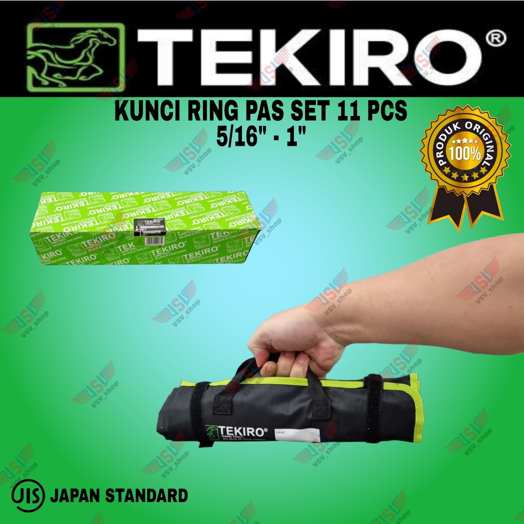 Tekiro Kunci ring pas set 5/16&quot;-1&quot; / ringpas sae 11pc / Kunci pas ring sae