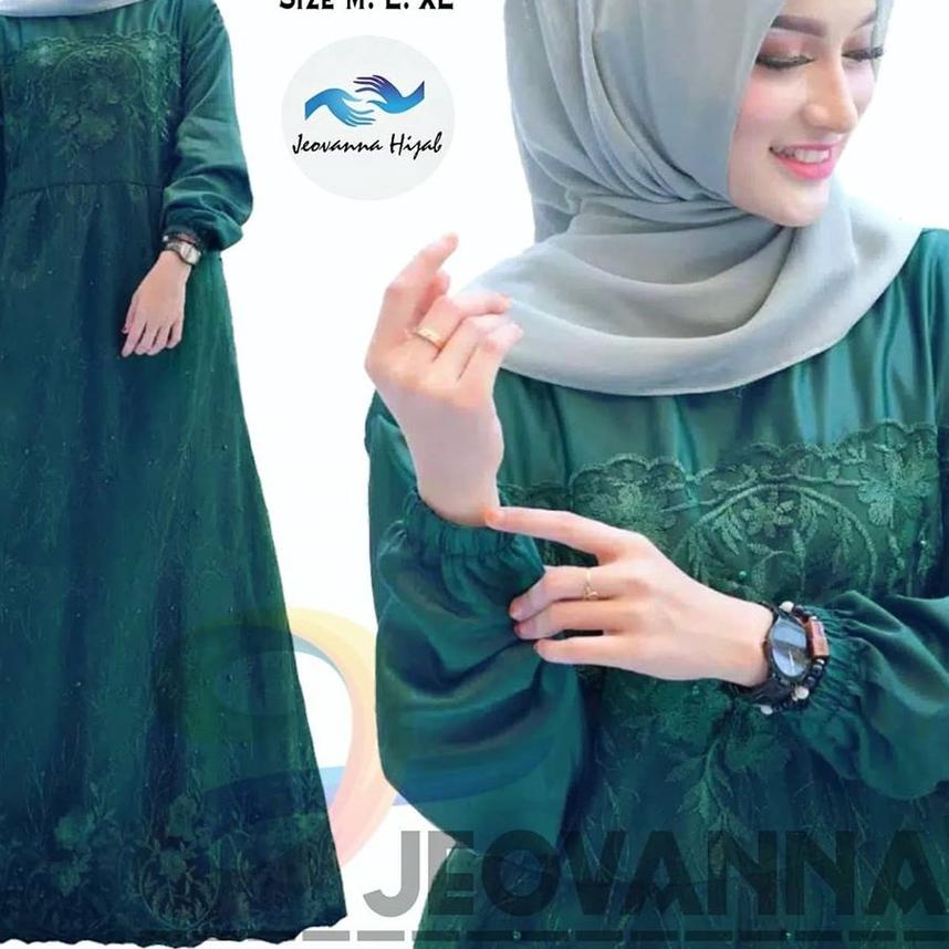 ™ DIJAMIN ORI - Size M L XL XXL / Gamis Muslim Farasya / Maxi Brukat Selma Tulle Premium Jumbo Murah