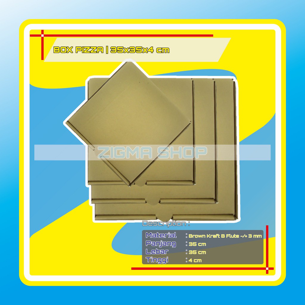 

Box Pizza 35x35x4 | Kotak Makanan | Box Baju | Tempat Jersey | Hampers | Dus Souvenir |