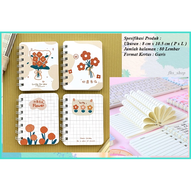 

Notebook Scrapbook A7 Notebook Mini Cute Notebook Lucu A7 Notebook Aesthetic Red Flower Notebook A7