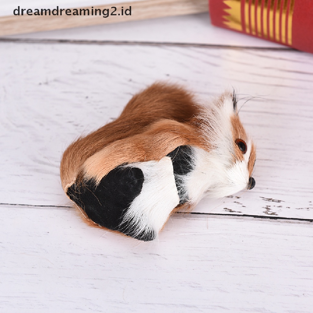(dream) Simulasi Bulu Tupai Plush Stuffed Doll Hewan Mainan Anak Hadiah Dekorasi Rumah.