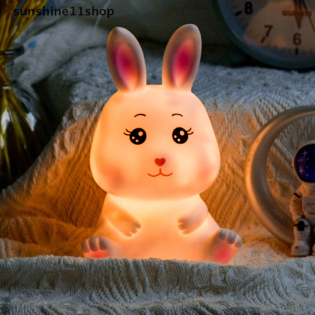 Sho Rabbit Led Night Light Lamp Lampu Tidur Kartun Hewan Lucu Kamar Hias N