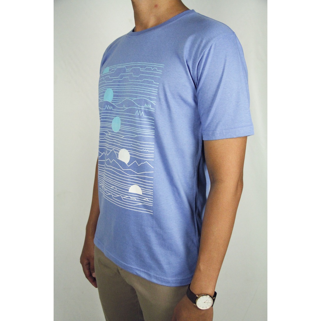 COD | Kaos Oblong Pria Lengan Pendek COLE Regular Fit Biru Muda Cotton Stretch 10