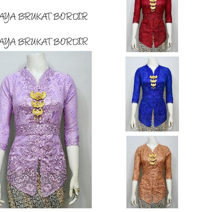 ✵ Indah ABAYA KEBAYA BRUKAT BORDIR ENCIM MODERN LENGAN 7/8 Furing Katun KEBAYA WISUDA KEBAYA KATUN K
